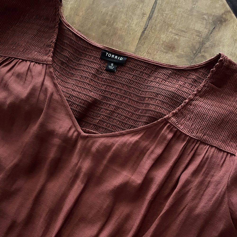 NWOT Torrid burnt orange polyester blouse size 5 (28)